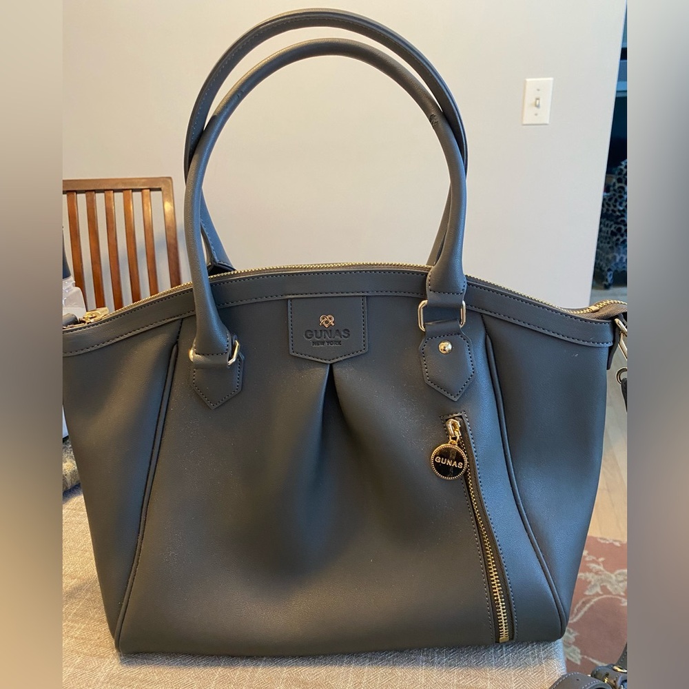 NEW Vegan Leather Gunas NY Madison Shoulder Bag w/ Crossbody Strap